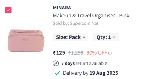 Image of MINARA Makeup & Travel Organiser - Pink