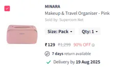 MINARA Makeup & Travel Organiser - Pink