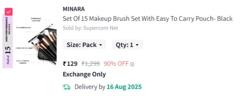 Image of MINARA Set Of 15 Makeup Brush Set 