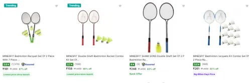 Image of Minesfit Badminton Kits Starting @ ₹158