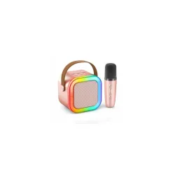 Mini Bluetooth Karaoke Machine – Portable Speaker with Microphone & LED Lights, Kids and Baby Music Singing Toy for Boys & Girls