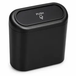 Mini Car Trash Bin with Lid, Hanging Vehicle Dustbin with Back Clip
