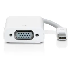Mini DisplayPort to VGA Adapter (White) | Mini DP Thunderbolt to VGA Female Video Converter for MacBook, Laptop, Monitor, Projector – 1080P HD Support, Plug & Play