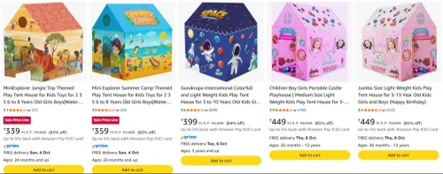 Image of Mini Explorer Play Tent Starting @ ₹339