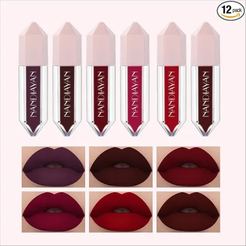 Image of Mini Lipstick Combo pack of 12 | Waterproof Matte Long Lasting Smudge-Proof Transfer-Proof Lipstick Gift Set For Women