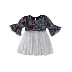mini mama Girls Satin A-Line Midi Special Occasion Dress