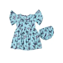 mini mama by Bella Moda Butterfly Sleeve Front Pearl Work 