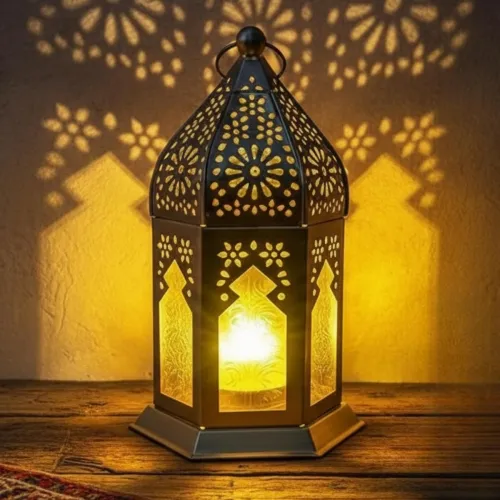 Image of Mini Metal Tea Light Lantern, Set of 2