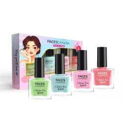 FACES CANADA Ultime Pro Mini Nail Paint Set | Pack of 4 | Pastel Gloss Finish