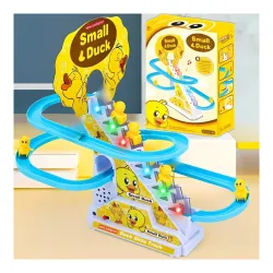 MiniExplorer Duck Track Toys for Kids – Stair-Climbing Escalator with Lights & Music, Includes 3 Small Ducks – Interacti