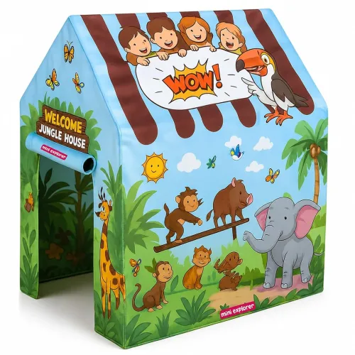Image of MiniExplorer Jungle House Kids Play Theme Tent House Toy Home | BIS Approved - Jungle House