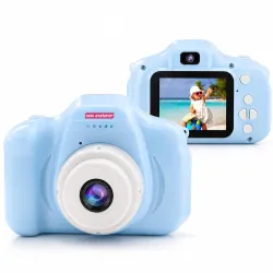 MiniExplorer Mini Camera for Kids 3.0MP 1080P HD Video Digital Camera with 2-Inch Screen, USB Rechargeable Camera for Photo, Supports 32GB SD Card, Toys for Boys & Girls 7-14 Years - Blue