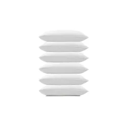 MINIMART Microfiber Pillows Set of 6 Height Adjustable with Stripes for Sleeping | Set of 6 | 41x61 cm - White (6, White