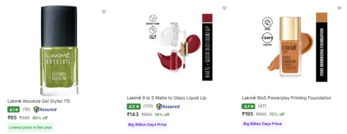 Image of Minimum 70% Off on Lakme Beauty Product Starting At ₹65