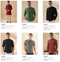 Minimum 90% OFF | Anouk Mens Kurta
