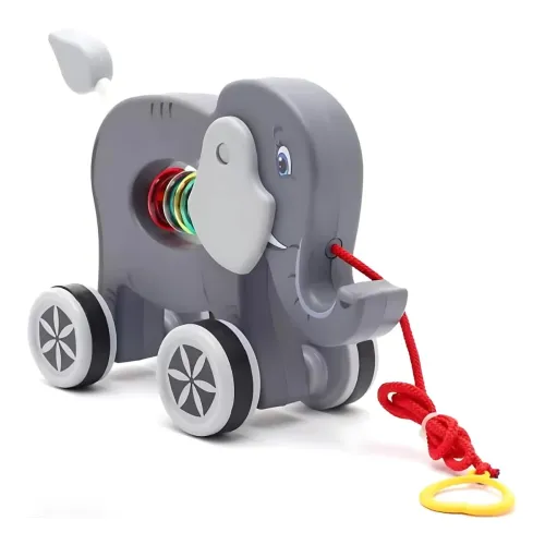 Image of Mini Steps Pull Along Elephant Walking Toy
