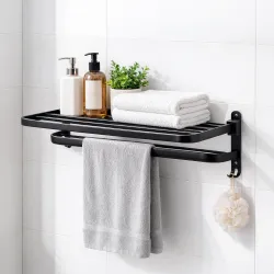 MIORAH 24 Inch Powder - Coated Aluminium Towel Rack for Bathroom – Rust - Free, Space - Saving Bathroom Towel Rack Easy
