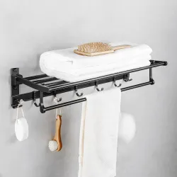MIORAH 24-inch Foldable Aluminum Towel Rack