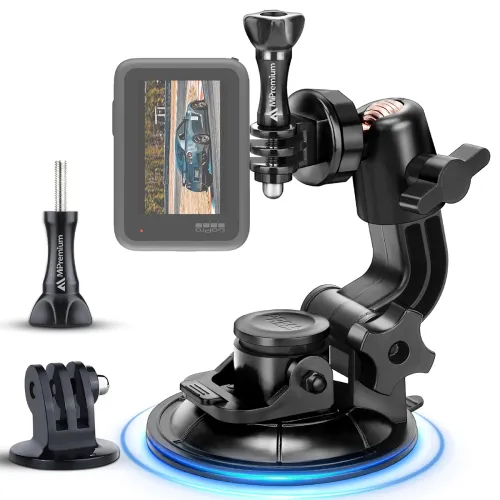 Image of MiPremium Car Suction Cup Mount for GoPro Hero 8 7 6 5 4 3 3+ 2 Session Black Silver XIAOYI 4K SJCAM Xiaomi Yi EKEN Spor