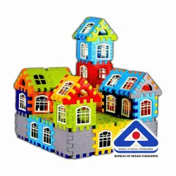 Mira Farmcraft Happy House Big Sized Building Blocks Learning Educational Puzzle Toy For Kids (Multicolor)