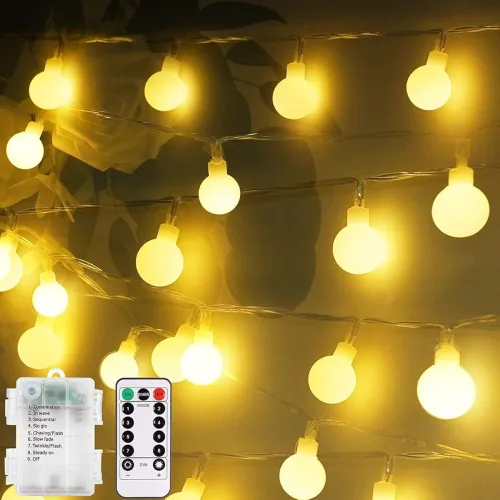 Image of MIRADH Outdoor String Lights, 35 Ft 40 LED Waterproof Ball Lights, Diwali Lights for Decoration for Home,led Lights for 