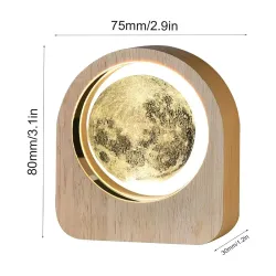Miramar 3D Moon Crystal Ball Round Shape Night Lamp