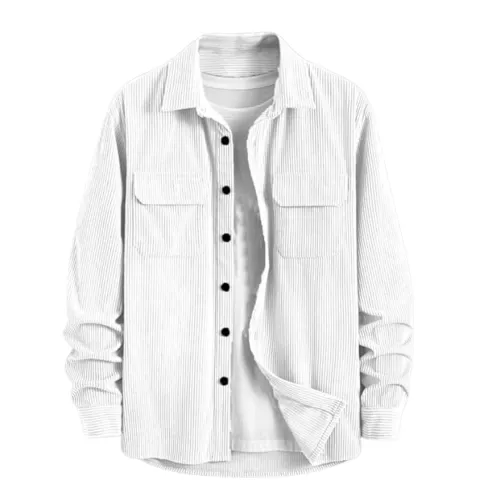 Image of MiraMichi Men's Full Sleeve Corduroy Striped Casual Jacket,