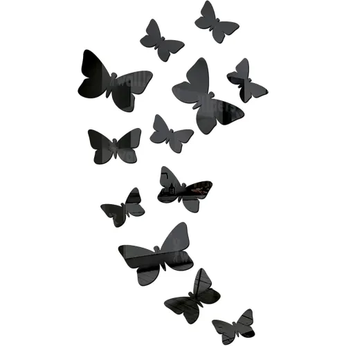 Image of Wall1ders 12 Butterfly 3 Sizes Mirror Stickers for Wall