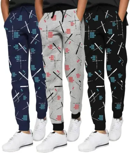 Image of Mirza Fashion  Track Pant For Boys  (Multicolor, Pack of 3)