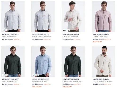 Image of Mischief Monkey Double Pocket Shirt Starting @ ₹599