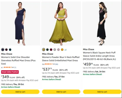 Image of Miss Chase Dresses at minimum 84% Discount