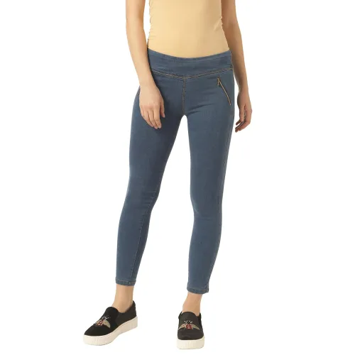Image of Miss Chase Women's Blue High Rise Denim Jeggings