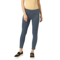 Miss Chase Womens Blue High Rise Denim Jeggings
