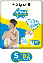 Miss & Chief Active Pant Diapers - S (82 Pieces)