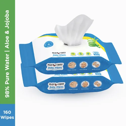 Image of Miss & Chief Baby Wipes with Aloe Vera and Vitamin E (160 Wipes)