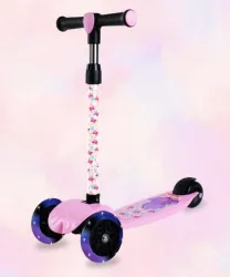 Miss & Chief Bolt - 3 Wheel Scooter for Kids, Lightweight|Foldable & Adjustable Height (Pink)