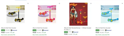 Image of Miss & Chief Kick Scooter Starting Price @ ₹559