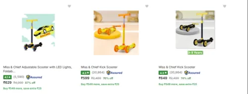 Image of Miss & Chief Kids Scooter toys at minimum 85% Discount
