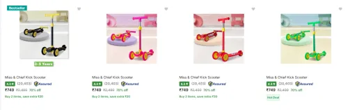 Image of Miss & Chief Kids Scooters at minimum 70% Dicount