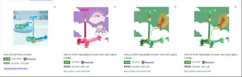Image of Miss Chief Kids Scooters upto 83% Discount