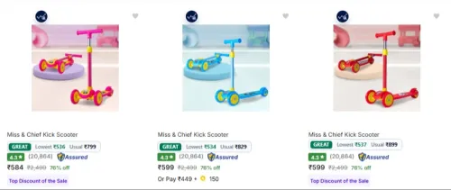Image of Miss & Chief Kids Scooters upto 88% Discount