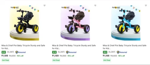 Image of Miss & Chief kid's Tricycle at 76% discount 