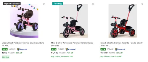 Image of Miss Chief Kids Tricycles @ Starting ₹959