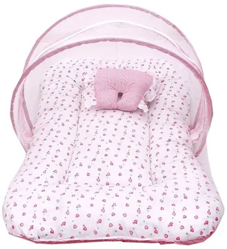 Image of Miss & Chief Polycotton Baby Bed & Sleeping Bag Set (Pink)