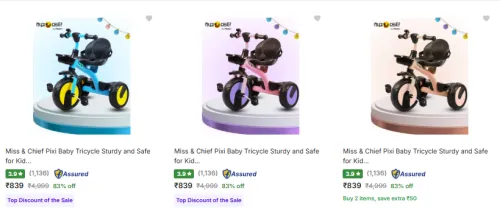 Image of Miss Chief Tricycles Starting @ ₹839
