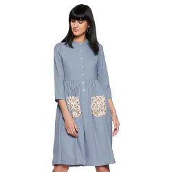 Miss Olive Womens Polyester Shirt Dress