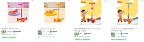 Image of Miss Chief Kids Kick Scooters upto 86% Discount | Starting at ₹599