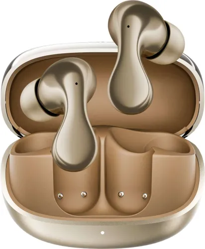 Image of Mivi AI-Buds (Breakthrough Launch), World's 1st Human-like AI, Android Only Bluetooth Headset (Champagne, In the Ear)