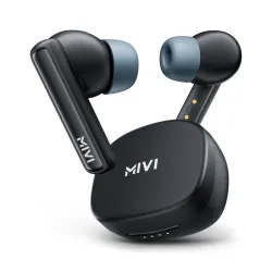 Mivi Duopods B1 (Just Launched)45Hrs Playtime, AI ENC for HD Call, Fast Charging, 5.3 Bluetooth Headset (Black, True Wir