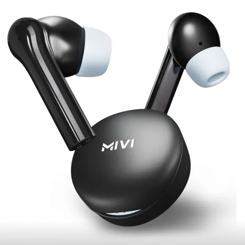 Image of Mivi Duopods Horizon [New Launch], AI-ENC, 60 Hrs, 13mm Drivers, Fast Charge, BT v5.3 Bluetooth Headset (Midnight Black,